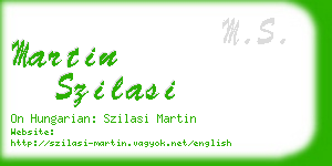 martin szilasi business card